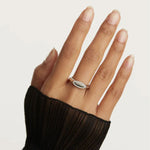 PDPAOLA Silver Lace Stamp Ring
