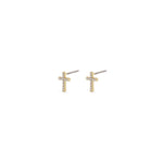 CLARA crystal cross earrings gold-plated