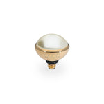 Qudo Bottone 10mm White Pearl Topper Gold