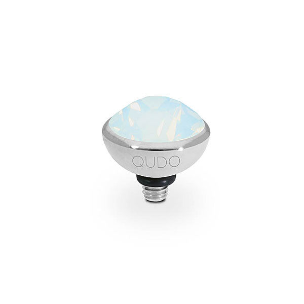 Qudo Bottone 10mm White Opal Topper Silver