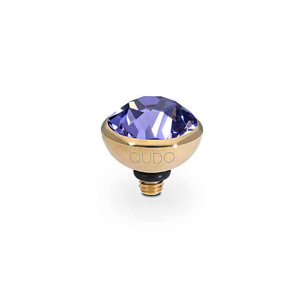 Qudo Bottone 10mm Tanzanite Topper Gold