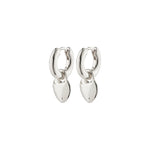 SOPHIA heart hoops silver-plated