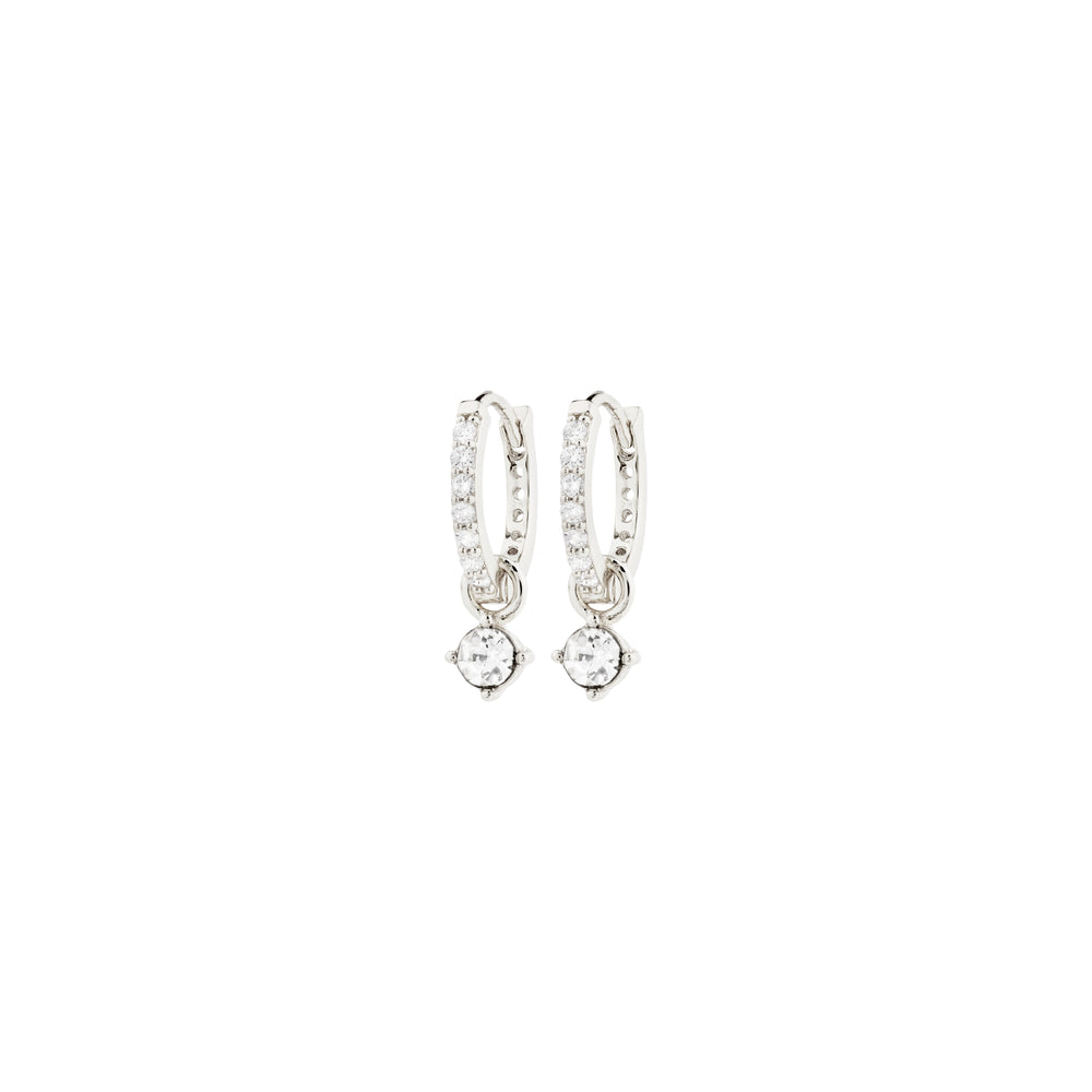 JOA crystal hoop earrings silver-plated