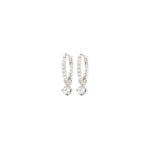 JOA crystal hoop earrings silver-plated