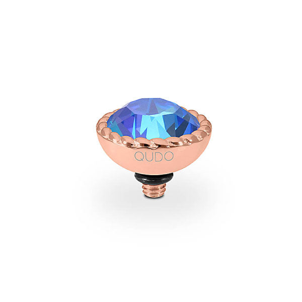 Qudo Bocconi 11mm Royal Blue Delite Topper Rose Gold