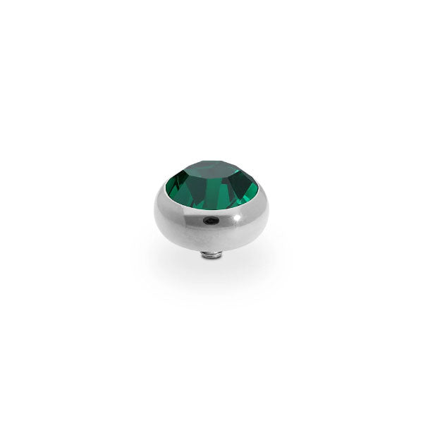 Qudo Sesto 10mm Emerald Topper Silver