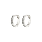 EBNA mini crystal huggie hoops silver-plated