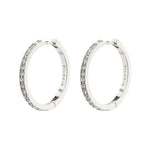 EBNA large crystal hoops silver-plated