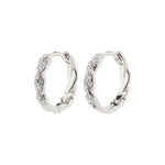 EZO twirled crystal hoops silver-plated