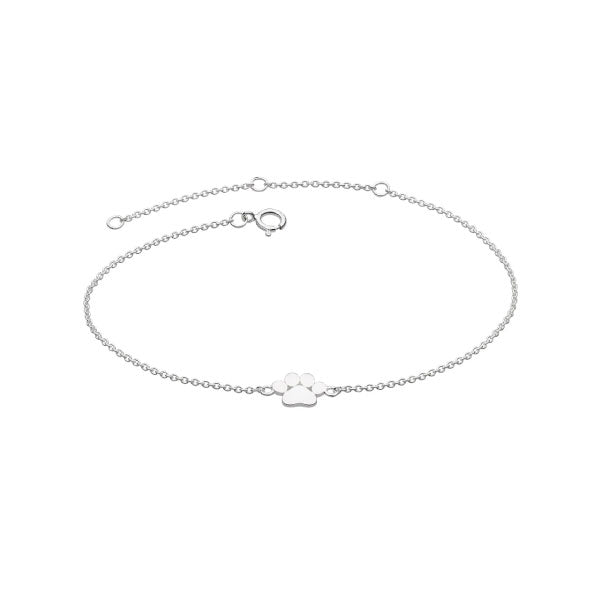 Silver Paw Print 8" Bracelet