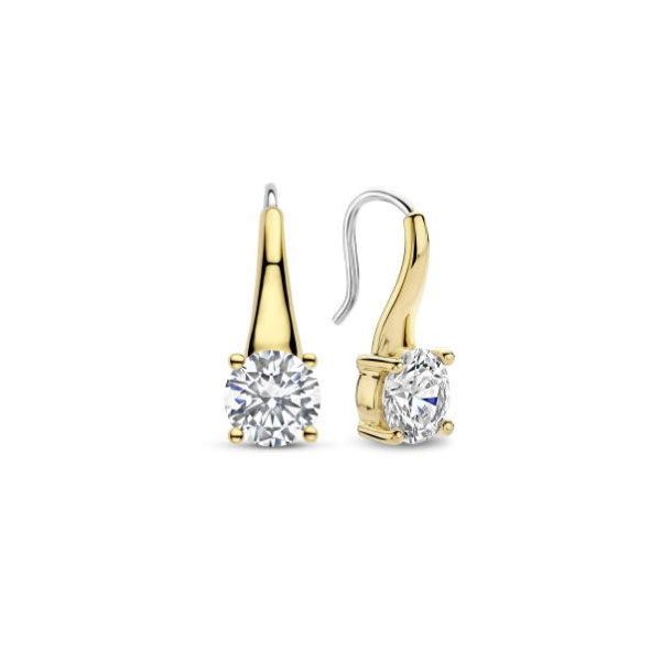 YG Tapered Claw CZ Drop Earrings