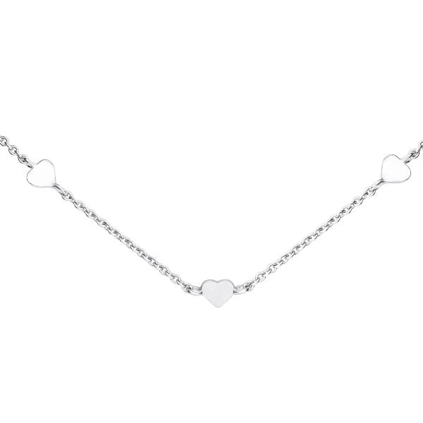 Silver Heart 18" Station Necklace