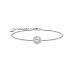 Thomas Sabo Silver Bracelet With Halo Pendant And White Zirconia