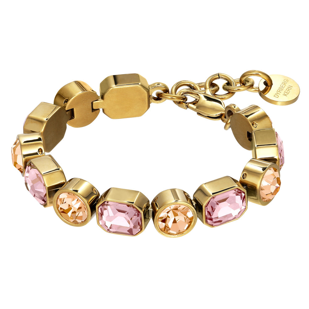 Alaya Gold Bracelet with Light Rose / Peach Stones