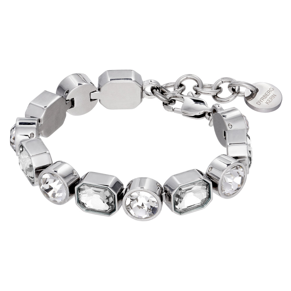 Alaya Silver Bracelet with Clear Crystal Stones