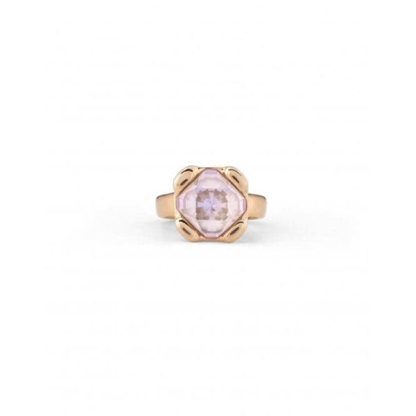 Uno de 50 Rock N' Pink 18K Gold Plated Faceted Ring