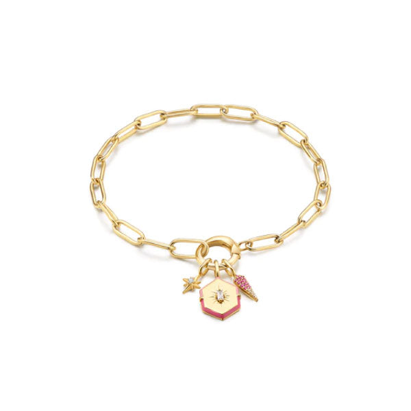 Ania Haie Gold Link Charm Chain Connector Bracelet