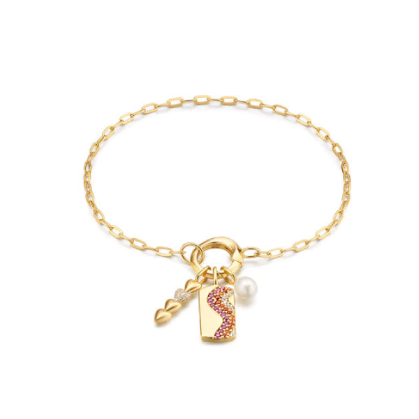 Ania Haie Gold Mini Link Charm Chain Connector Bracelet