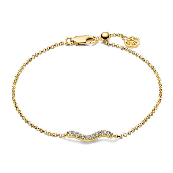 Sif Jakobs Yellow Gold with White Zirconia Ellera Waves Bracelet