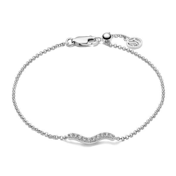 Sif Jakobs Silver with White Zirconia Ellera Waves Bracelet