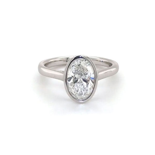 Platinum with 2.11ct Oval Cut Laboratory Grown Diamond Engagement Ring