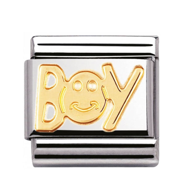 COMPOSABLE Classic WRITINGS in stainless steel with 18k gold BOY