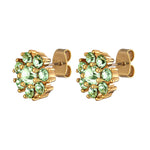 Carnea Gold Earrings with Light Green Stones