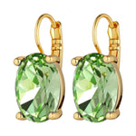 Chantal Gold Earrings with Light Green Stones