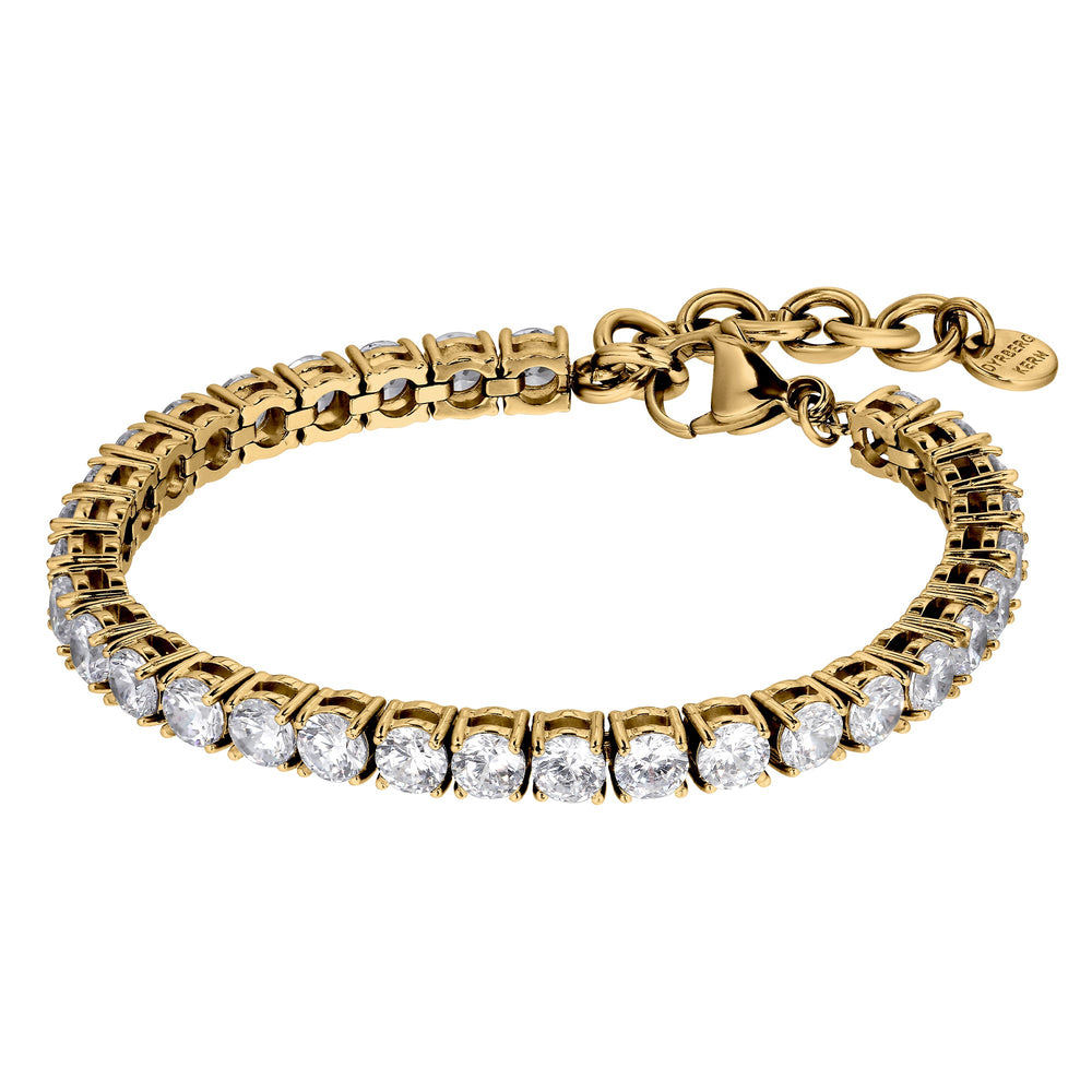 Cobra Gold Bracelet with Clear Crystal Stones