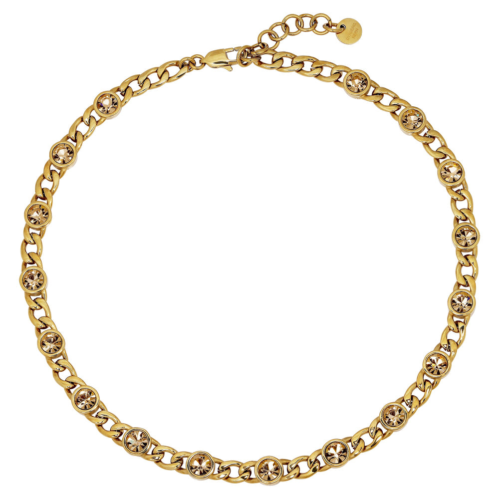 Collana Gold Necklace with Golden Stones