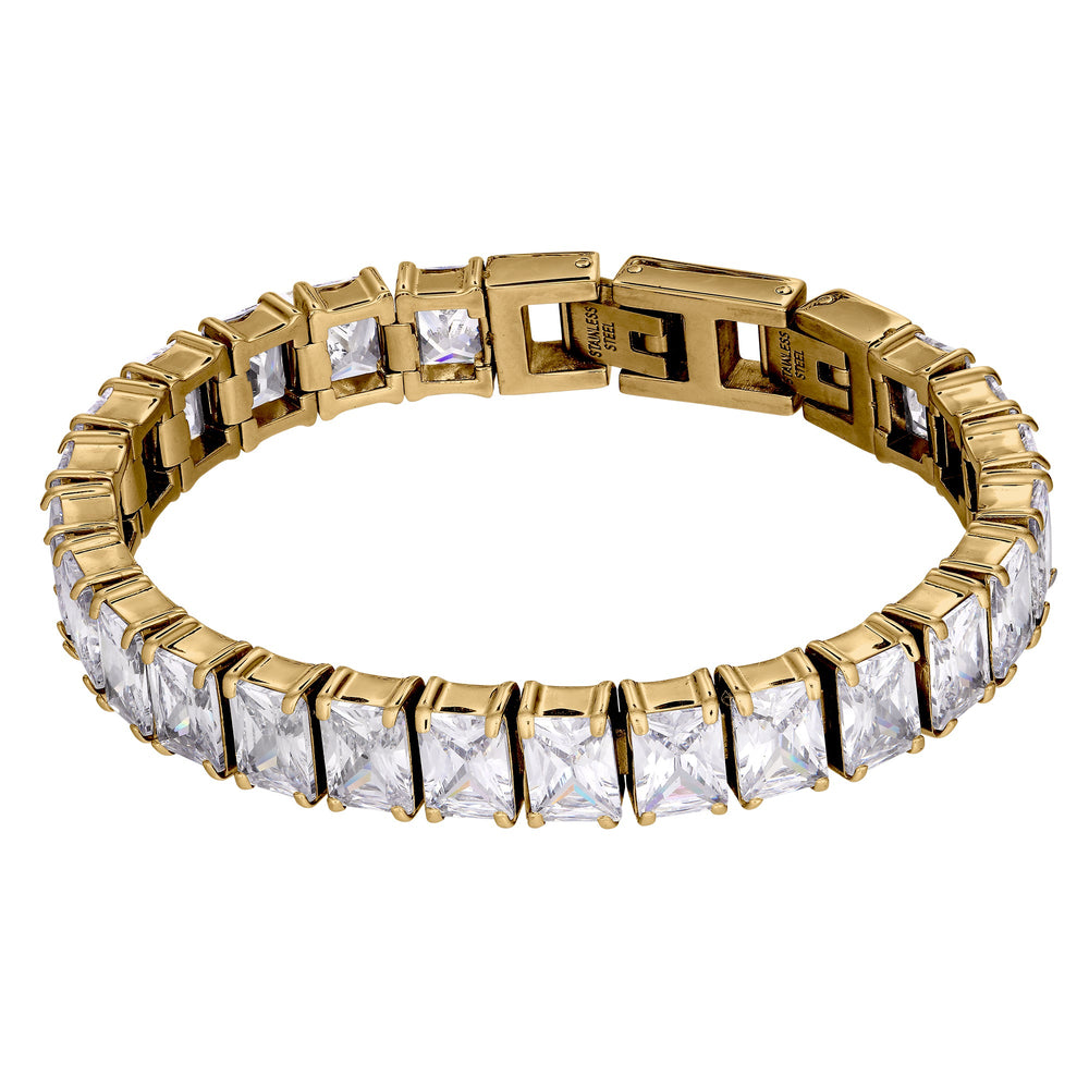 Dyrberg/Kern Conda Gold Bracelet with Clear Crystal Stones – Bonds