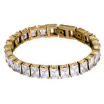 Conda Gold Bracelet with Clear Crystal Stones