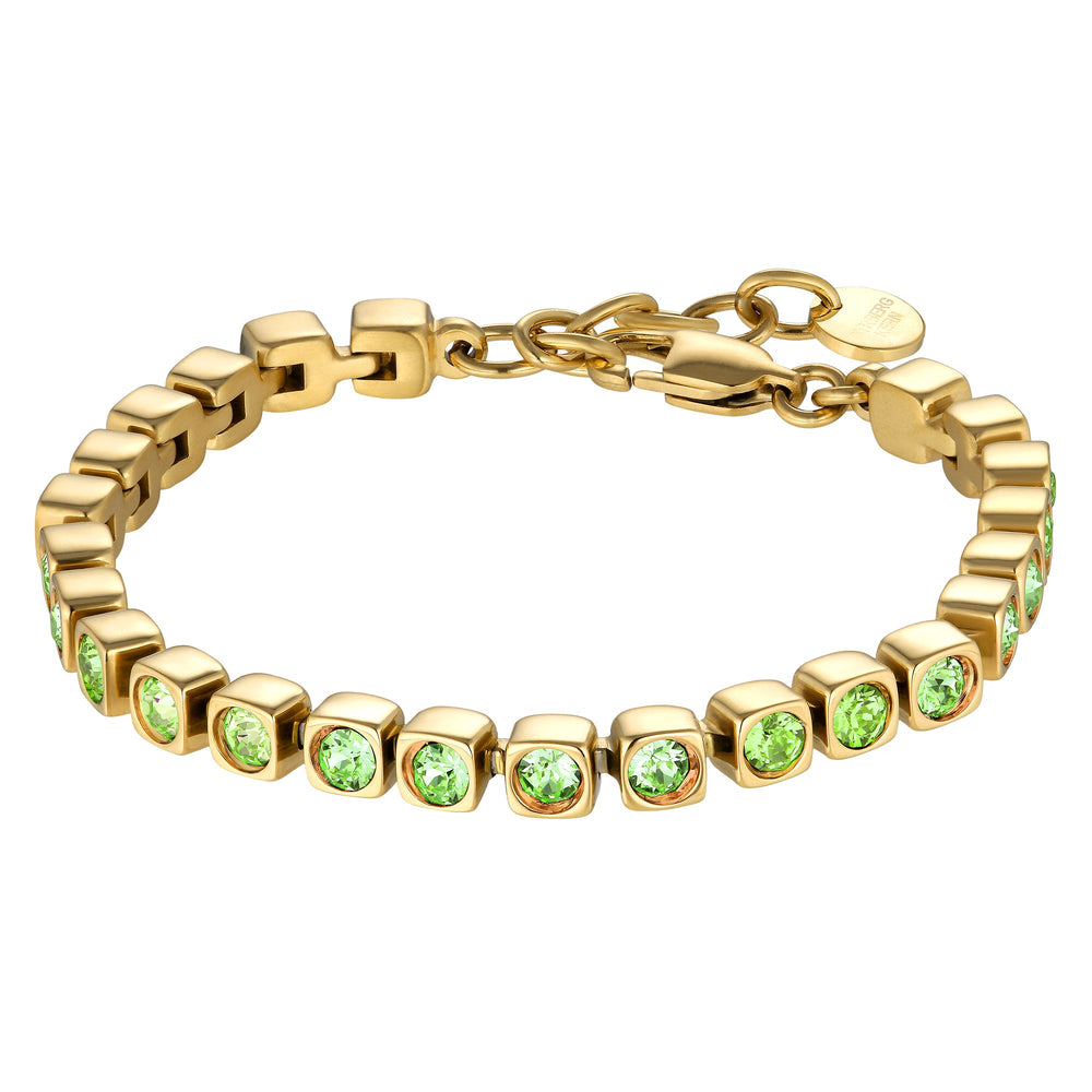 Cory Gold Bracelet with Light Green Stones