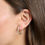 Thomas Sabo Silver Hoop Earrings With White Pavé Stone Embellishment