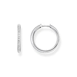 Thomas Sabo Silver Hoop Earrings With White Pavé Stone Embellishment