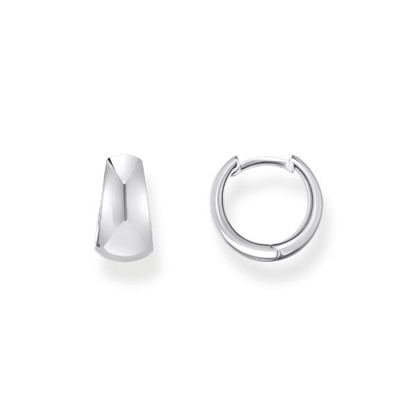 Thomas Sabo Silver Classic Hoop Earrings In Chunky, Trapezoidal Shape