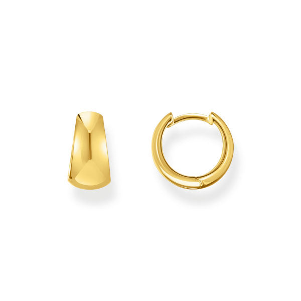 Thomas Sabo Gold Plated Classic Hoop Earrings In Chunky, Trapezoidal Shape