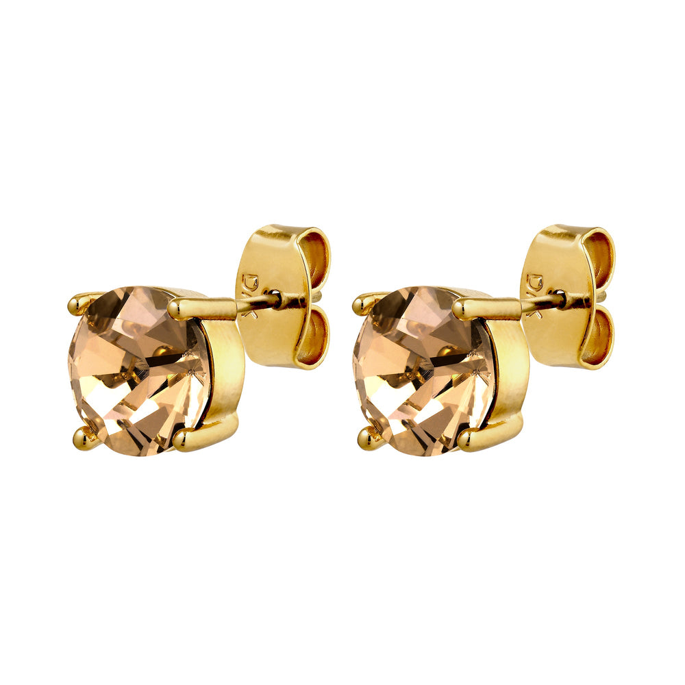 Daze Gold Earrings with Golden Stones