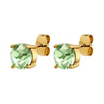 Daze Gold Earrings with Light Green Stones