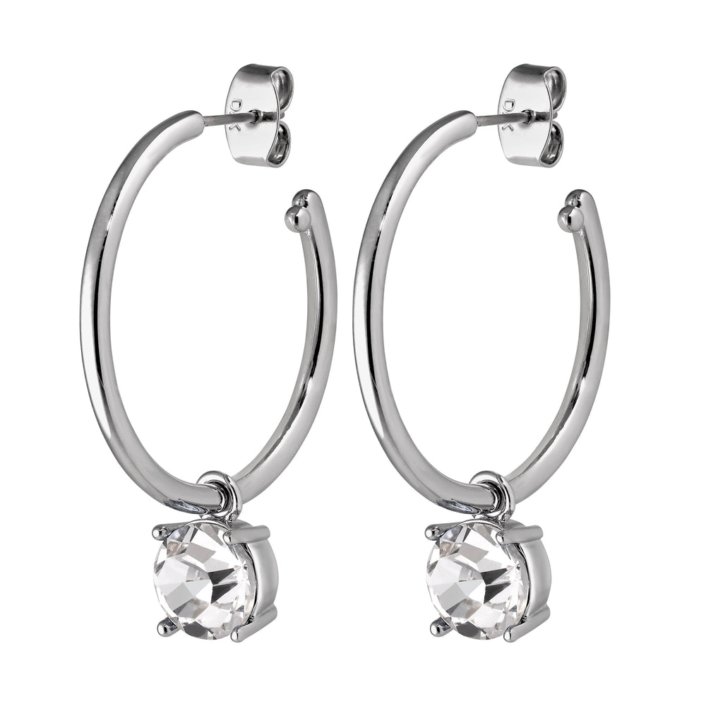 Diega Silver Earrings with Clear Crystal Stones