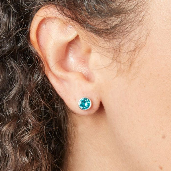 December Birthstone Stud Earrings