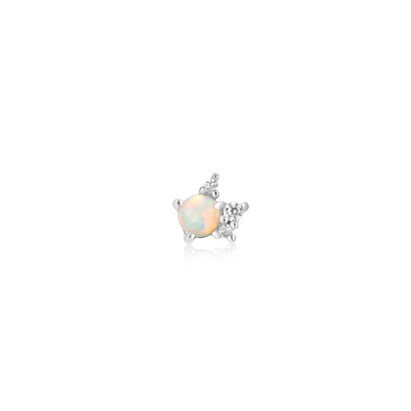 Ania Haie Silver Kyoto Opal Sparkle Crown Barbell Single Earring