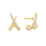 Ania Haie Gold Kiss Polished Pavé Studs