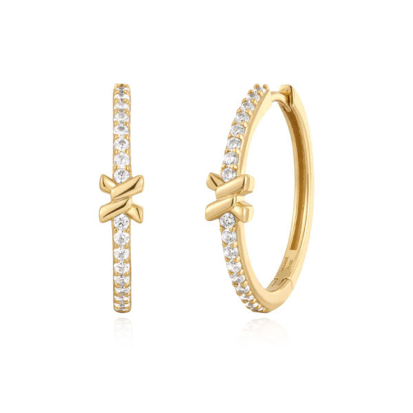 Ania Haie Gold Cross Hoop Earrings