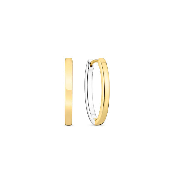 Gold and Silver Ellisse Pianura Piccolo Hoop Earrings