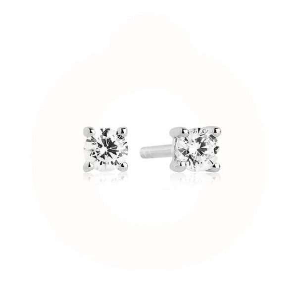Sif Jakobs Silver with White Zirconia Princess Piccolo Earrings