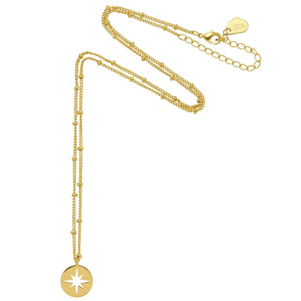 Estella Bartlett Gold Starburst Disc Necklace