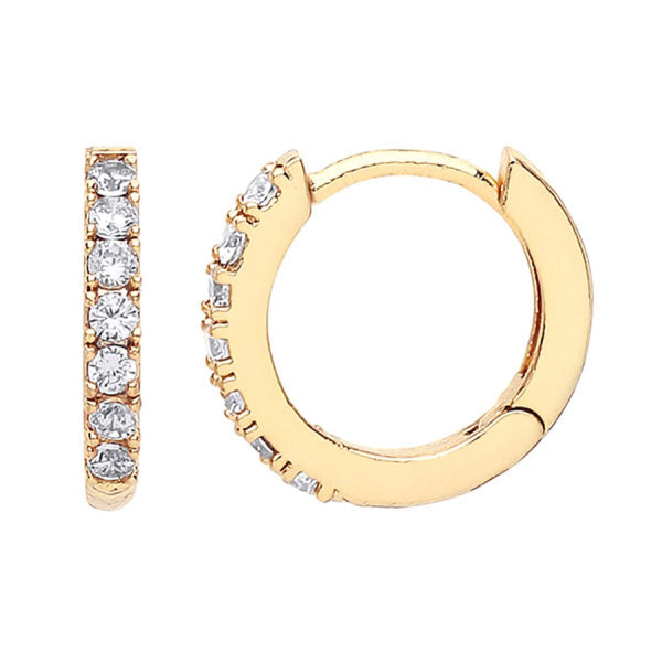 Estella Bartlett Gold Pave Set Hoop Earrings with White CZ