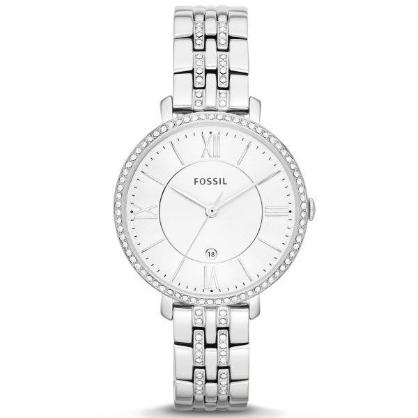 Jacqueline White Cubic Zirconia Stainless Steel Watch