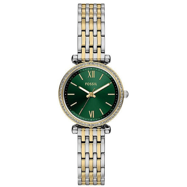 Carlie Two-Tone Stainless Steel Watch with Green Dial